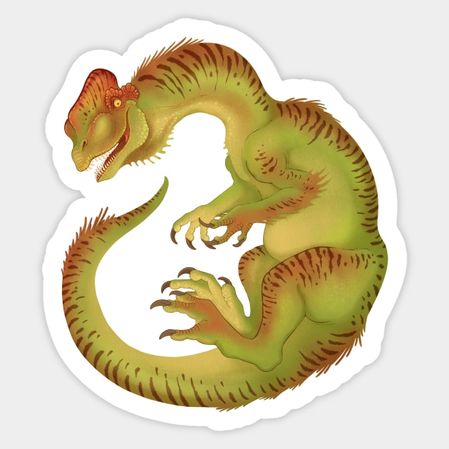 Dilophosaurus! Sticker by JFells